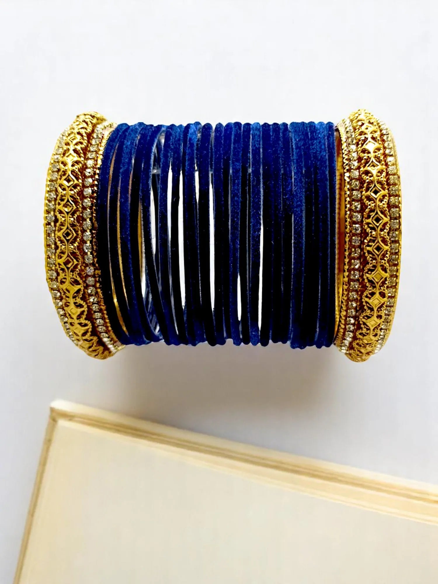 Set Of 24 Gold Plated Velvet Bangles
