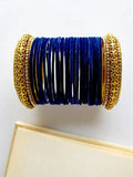 Set Of 24 Gold Plated Velvet Bangles