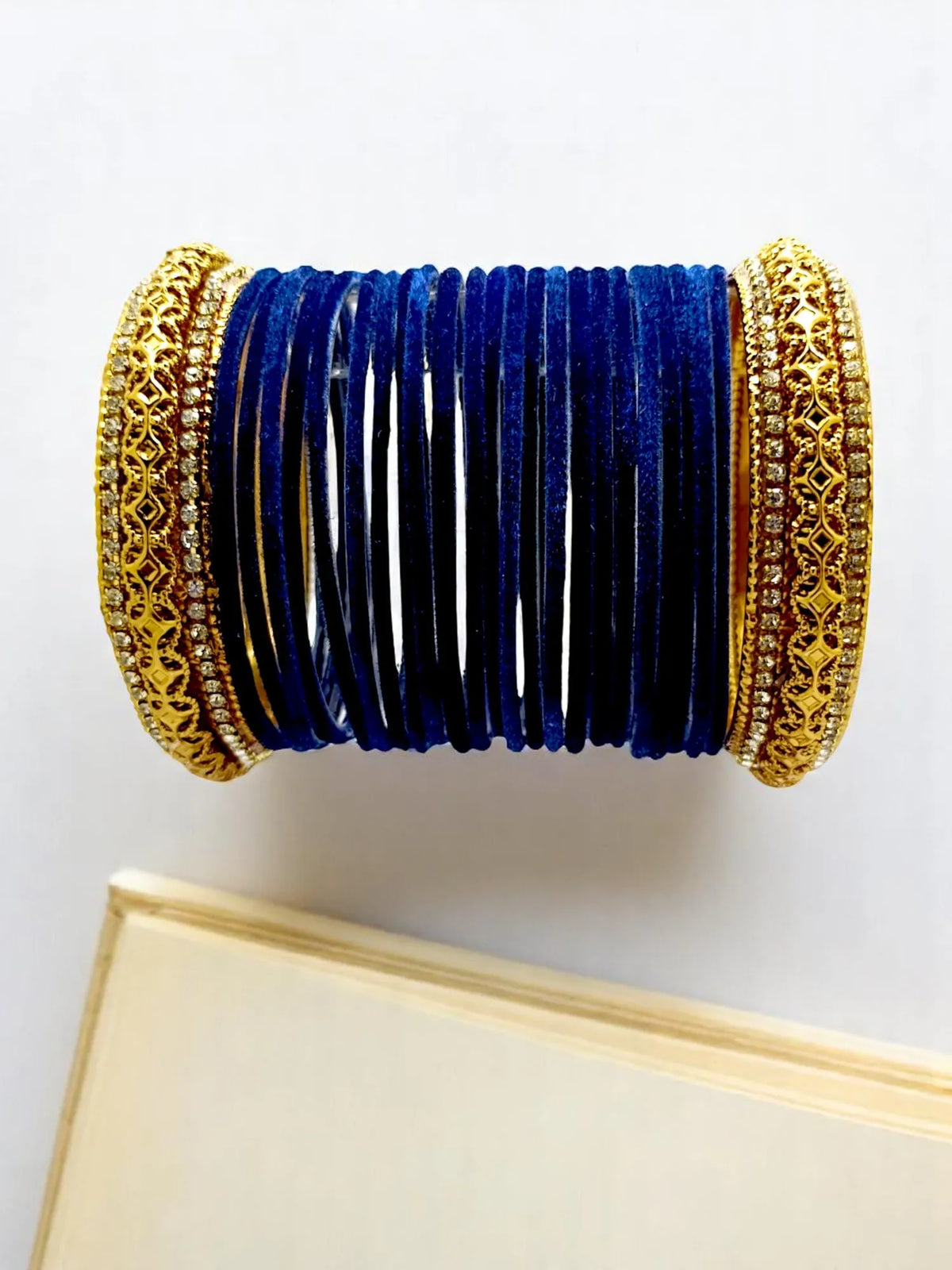 Set Of 24 Gold Plated Velvet Bangles