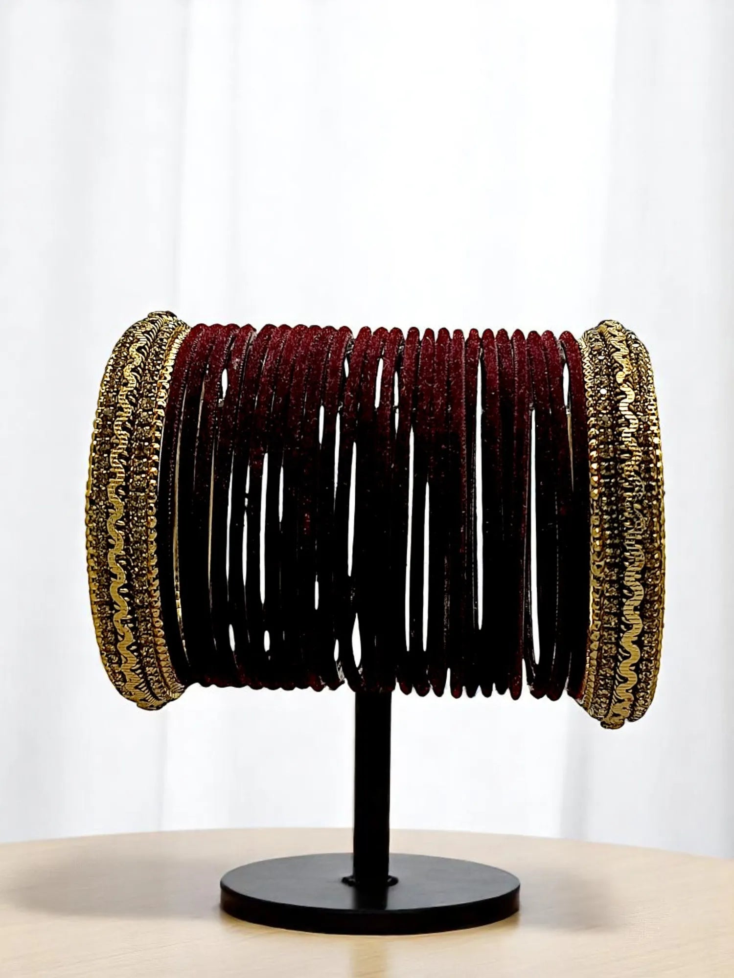 Set Of 26 Gold-Plated Textured Bangles