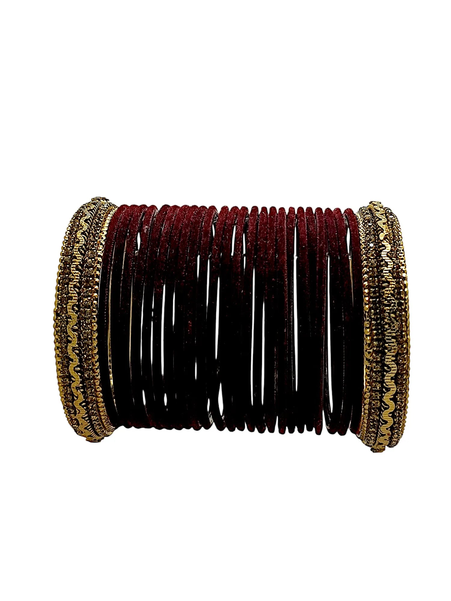 Set Of 26 Gold-Plated Textured Bangles