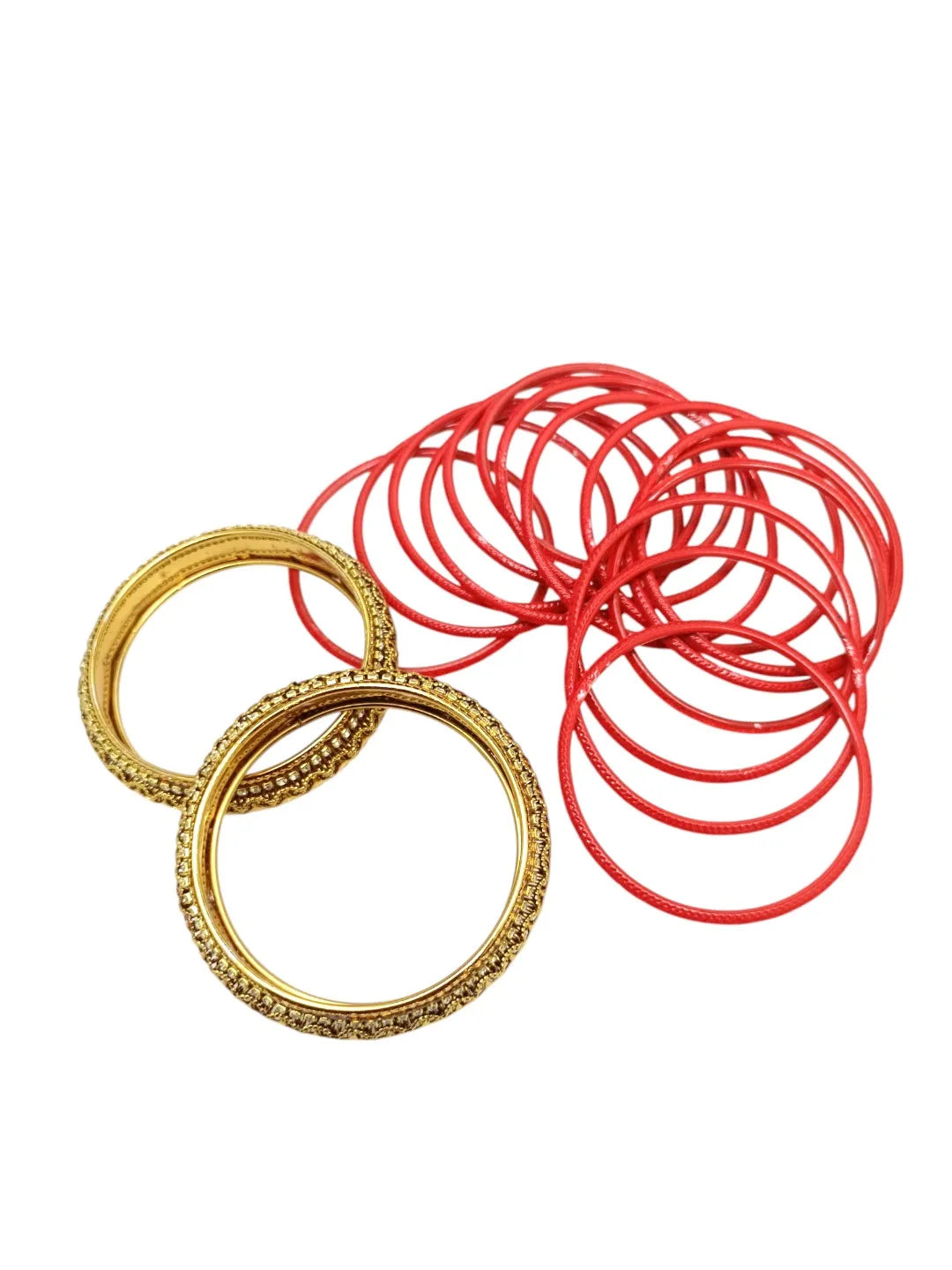 Set Of 16 Artificial Stone Studded Bangles