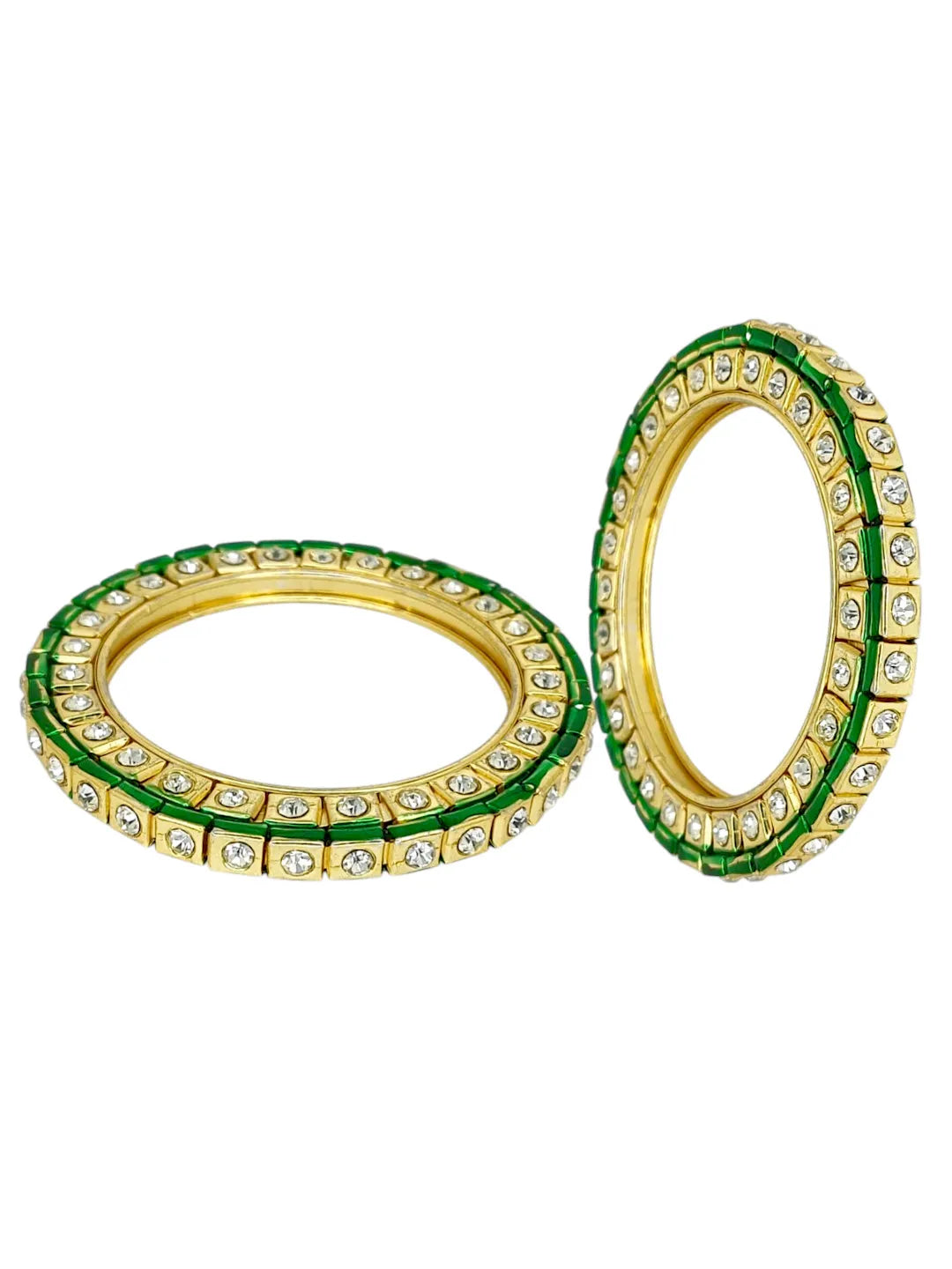 Set Of 2 Gold Plated Square Design Bangle Set