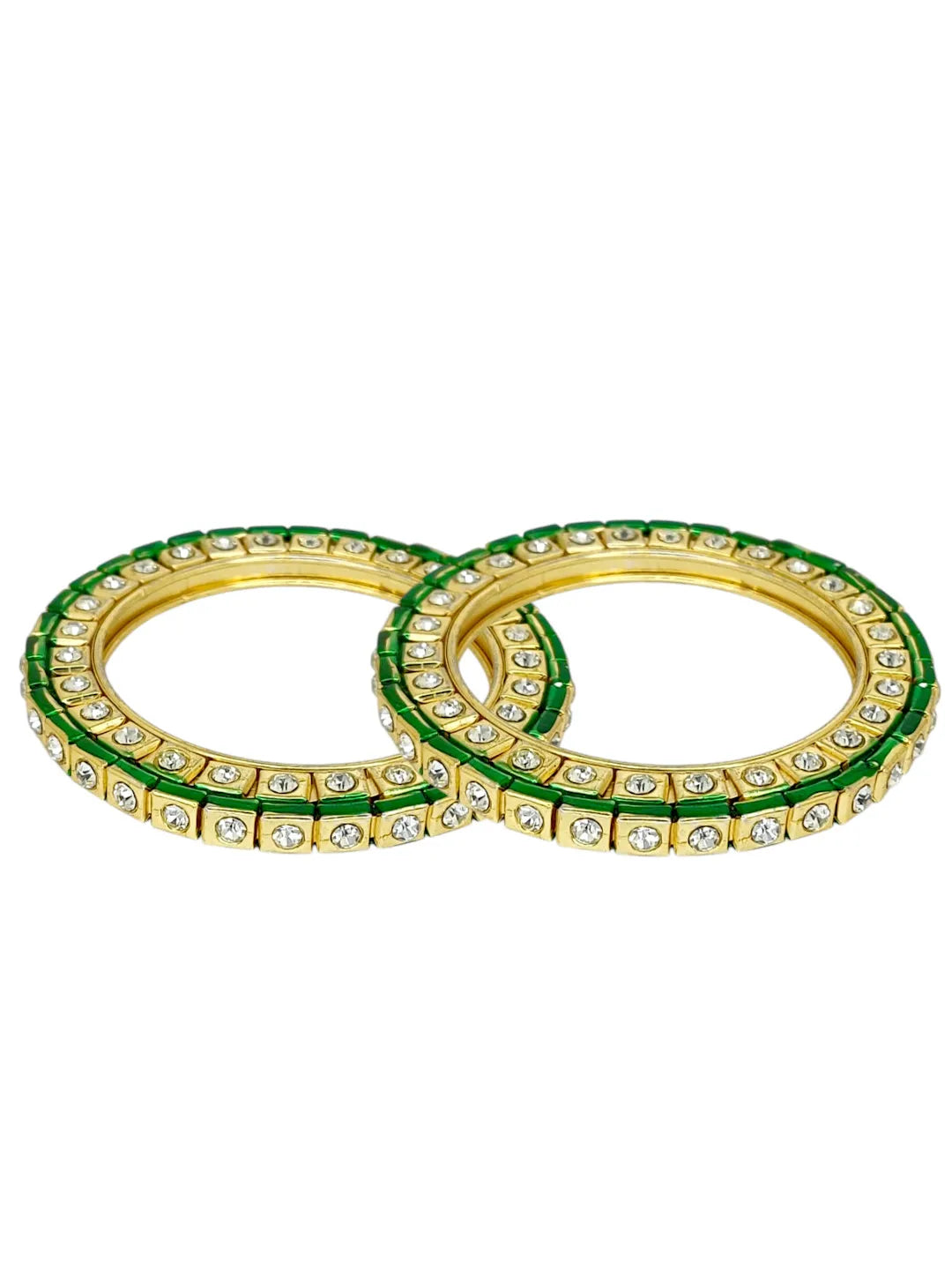 Set Of 2 Gold Plated Square Design Bangle Set