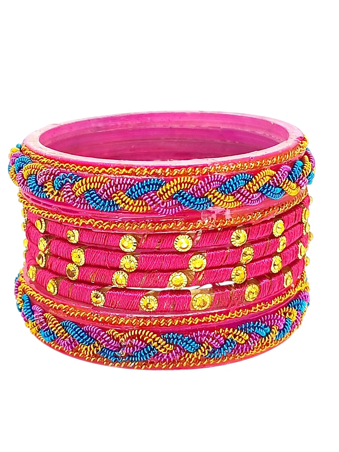 Set of 6 Beaded Thread Work Bangles