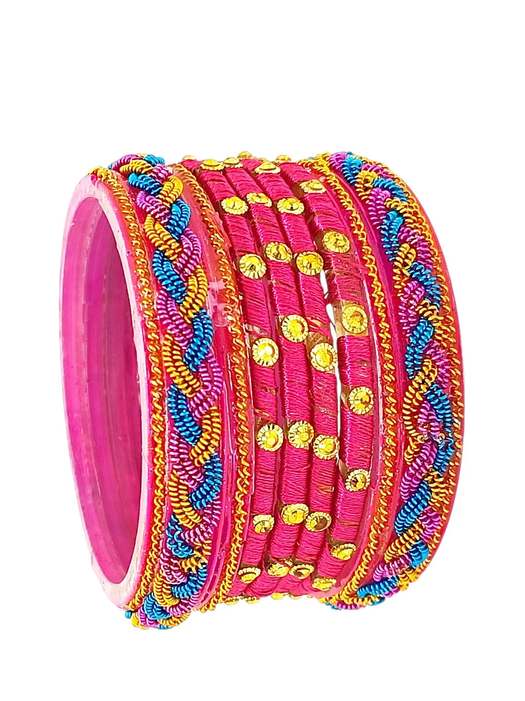 Set of 6 Beaded Thread Work Bangles