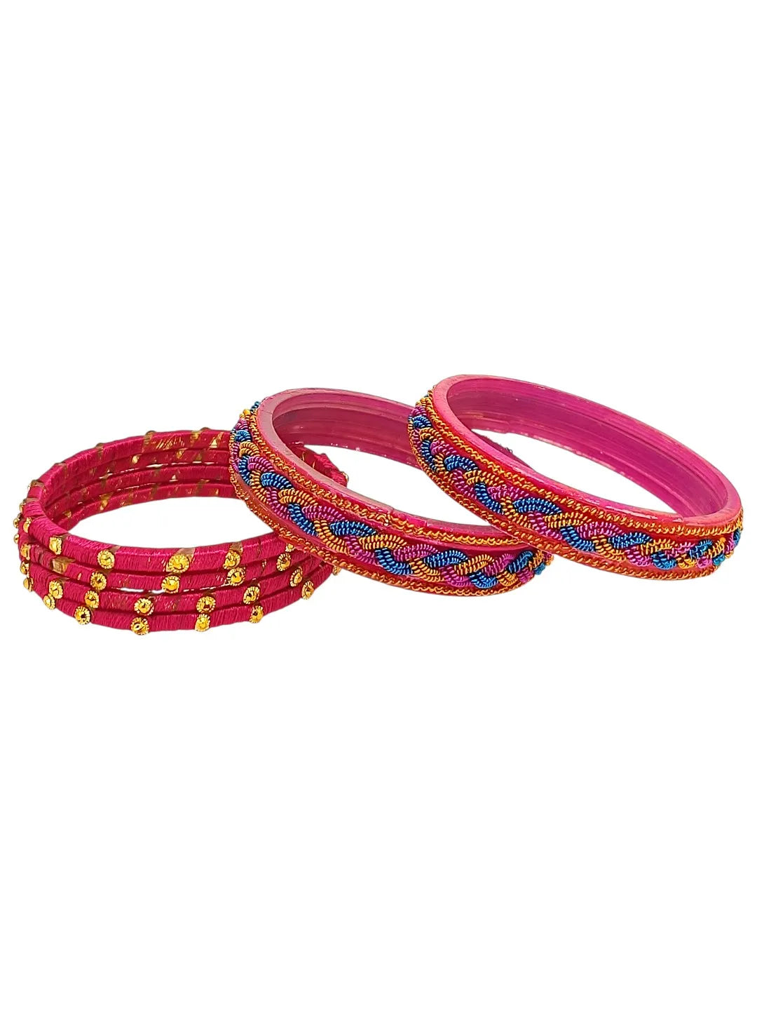 Set of 6 Beaded Thread Work Bangles