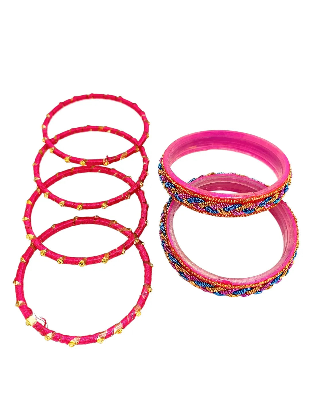 Set of 6 Beaded Thread Work Bangles