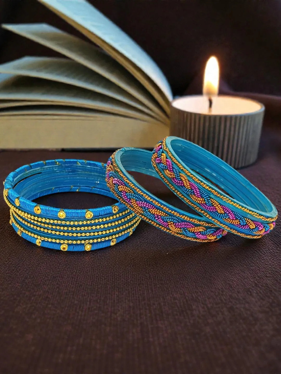 Set Of 8 Stone Studded Bangle