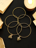Set of 5 Gold-Plated Giltter Charm Bangles