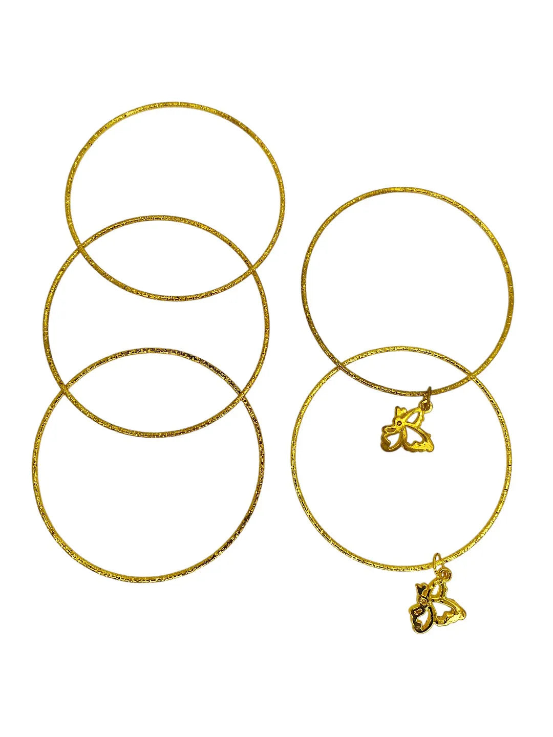 Set of 5 Gold-Plated Giltter Charm Bangles