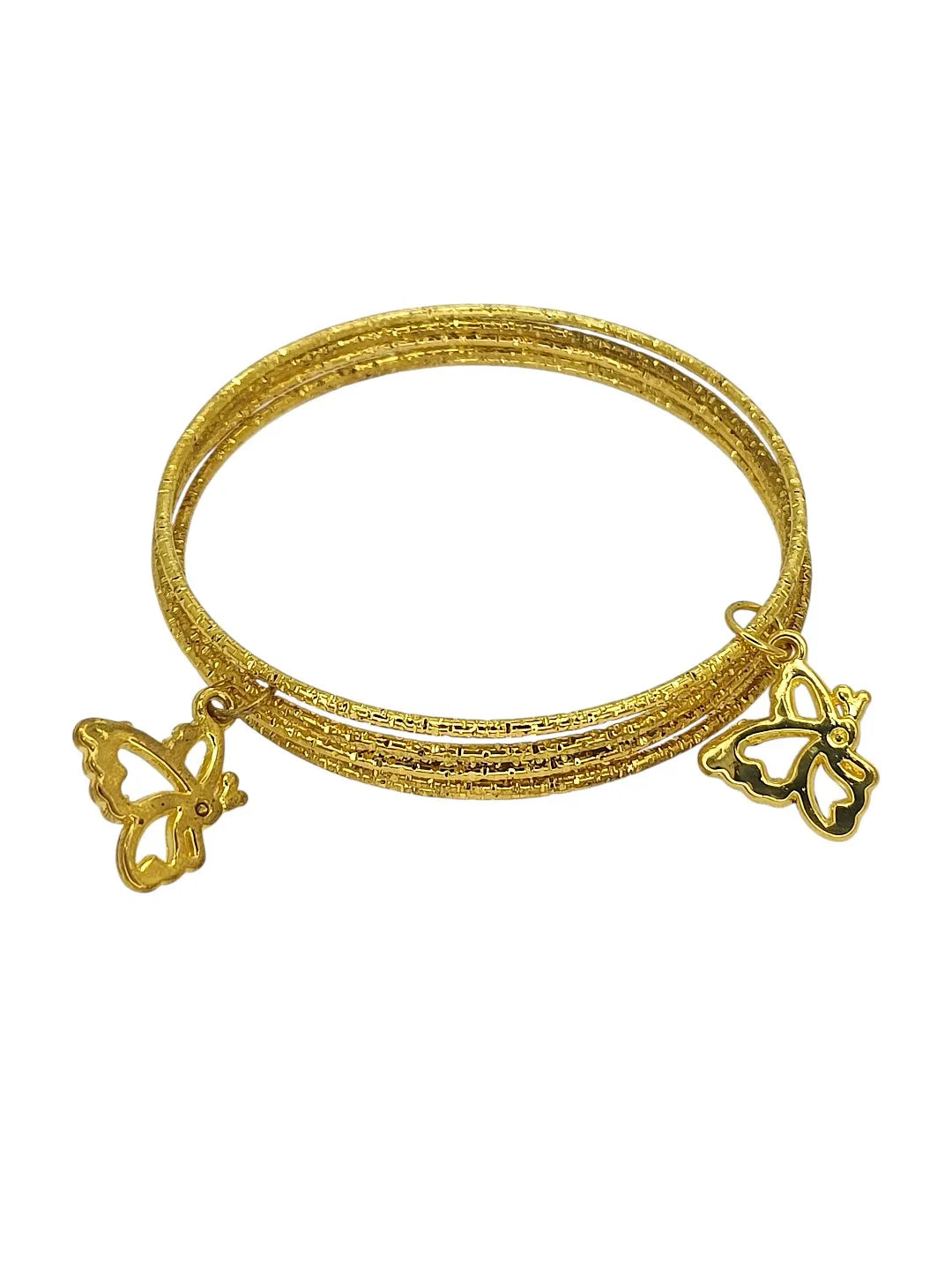 Set of 5 Gold-Plated Giltter Charm Bangles