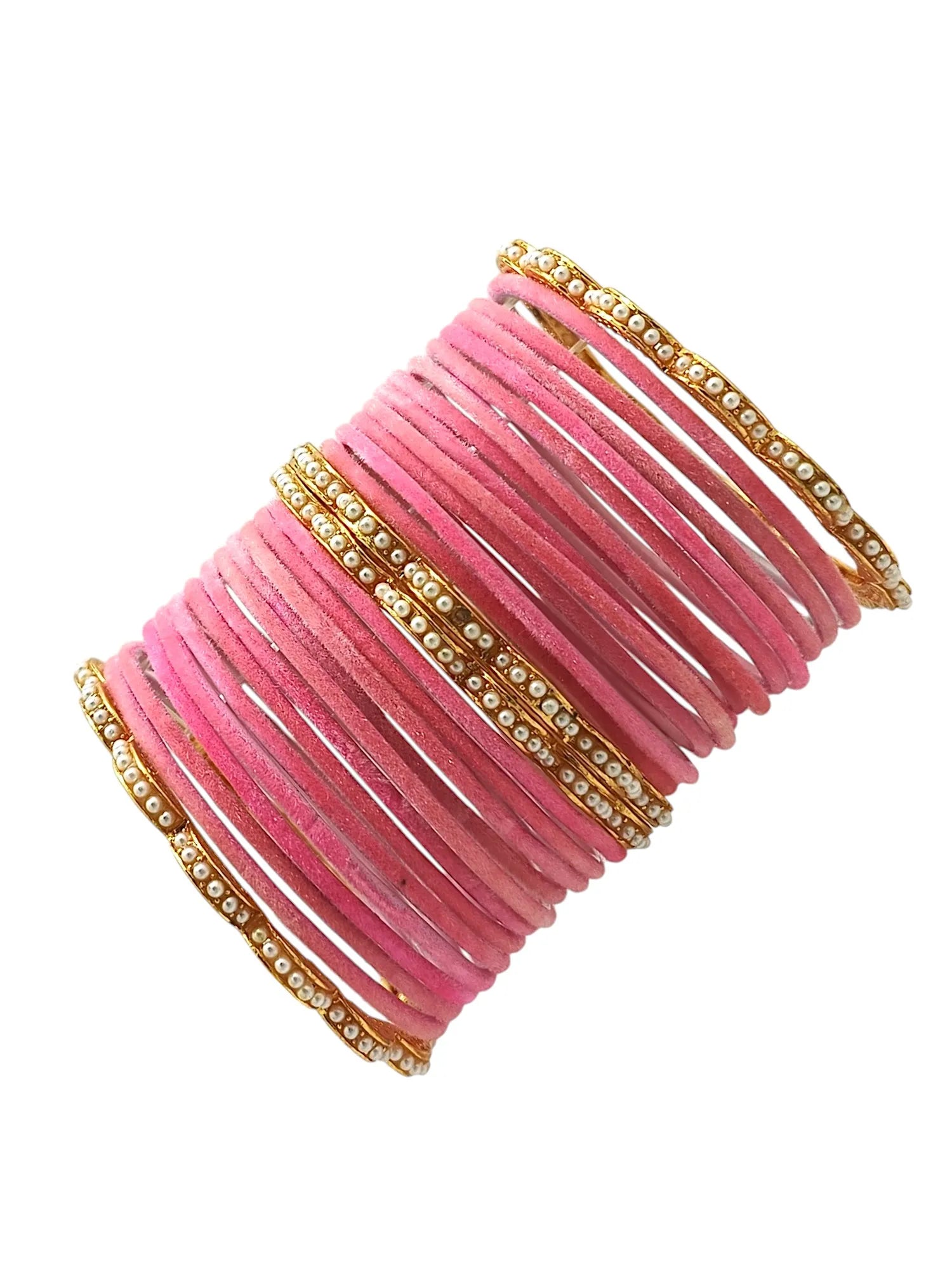 Set Of 28 Gold-Plated Beaded Bangles