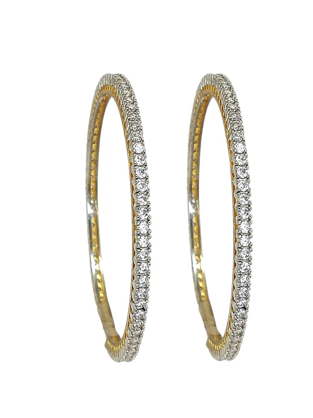 Set Of 2 Gold Plated CZ Bangles