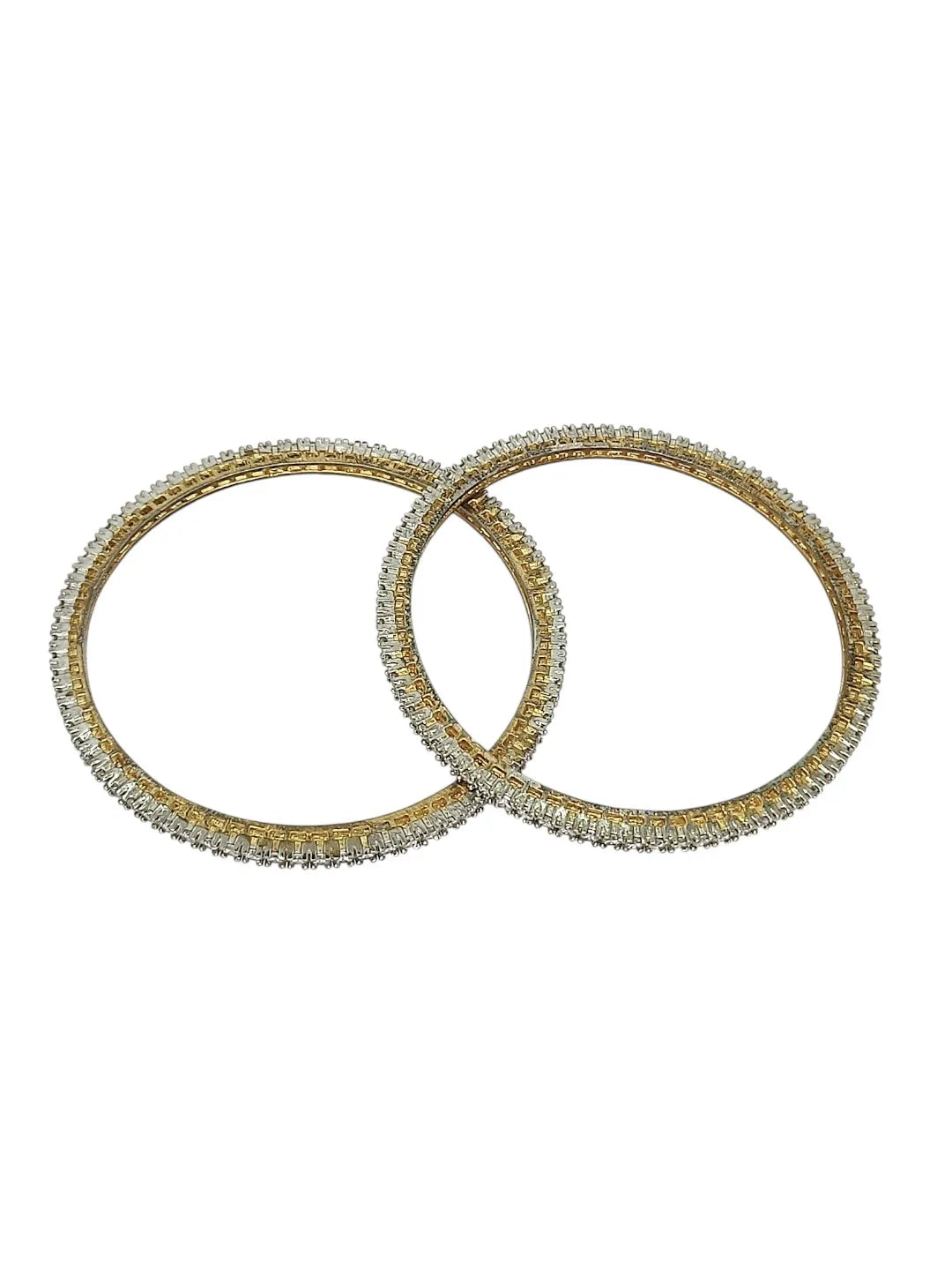 Set Of 2 Gold Plated CZ Bangles
