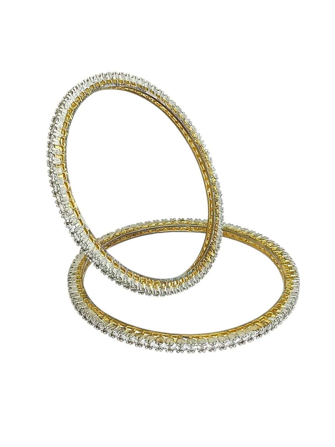 Set Of 2 Gold Plated CZ Bangles
