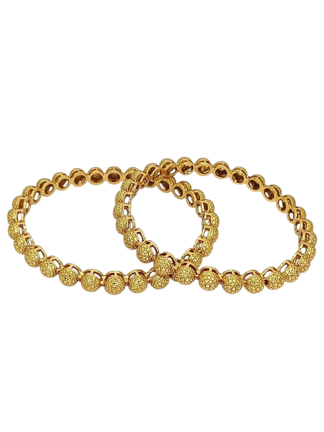 Set Of 2 Gold Plated Ball Design Bangles Set