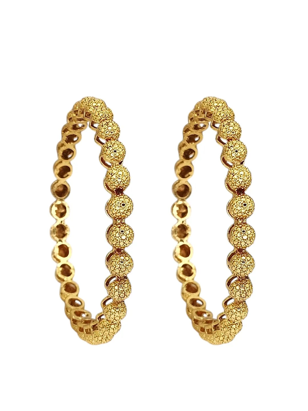 Set Of 2 Gold Plated Ball Design Bangles Set