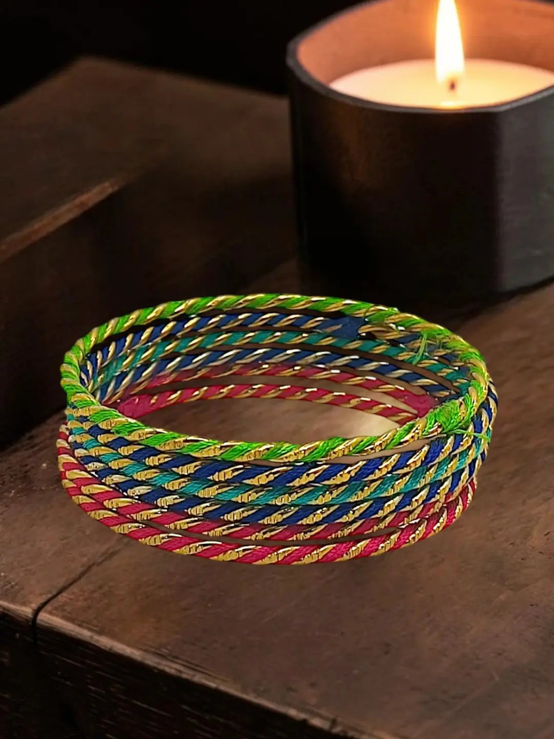 Set Of 12 Multicolor Bangle Set