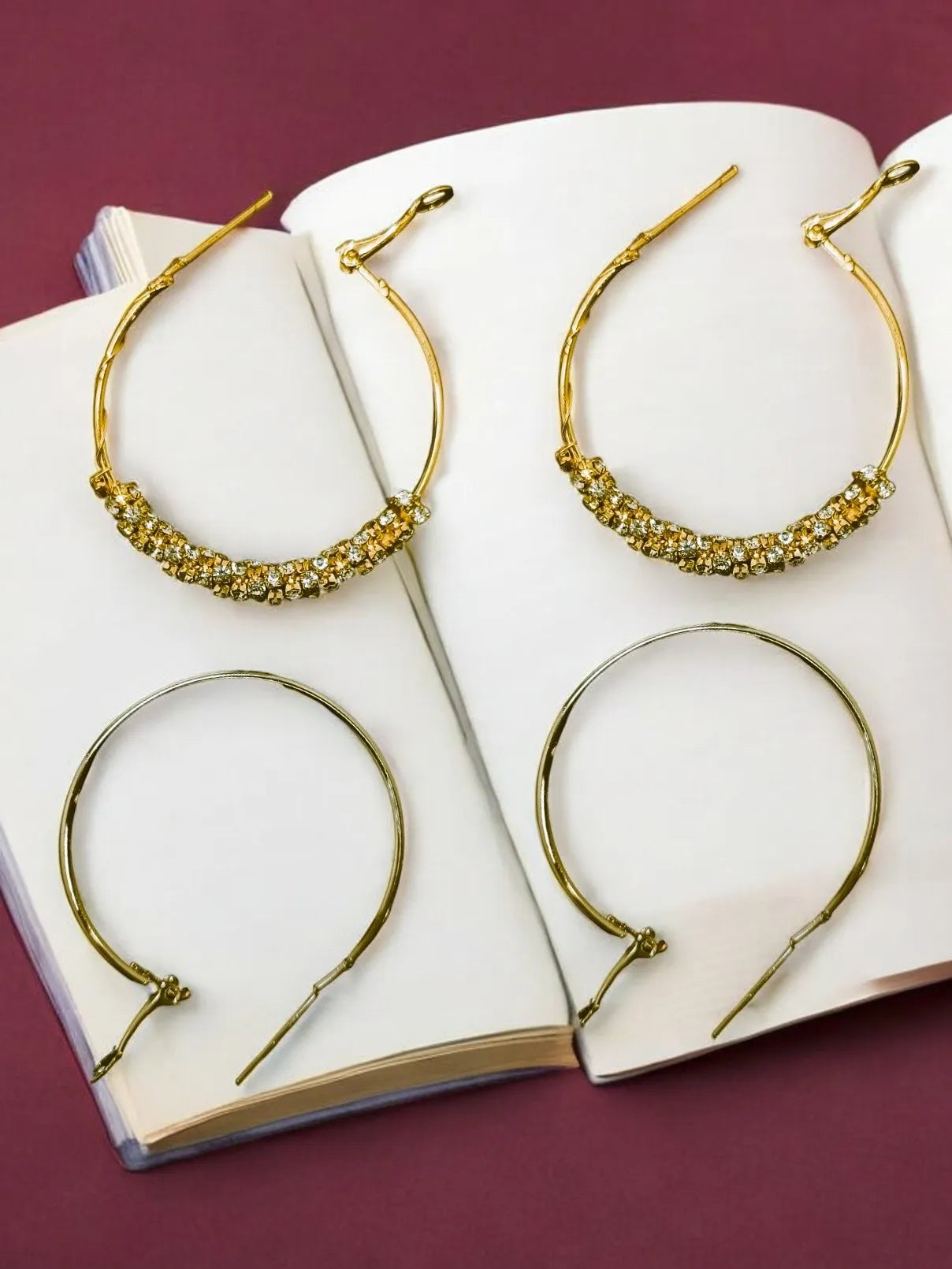 Gold and silver round shaped earrings