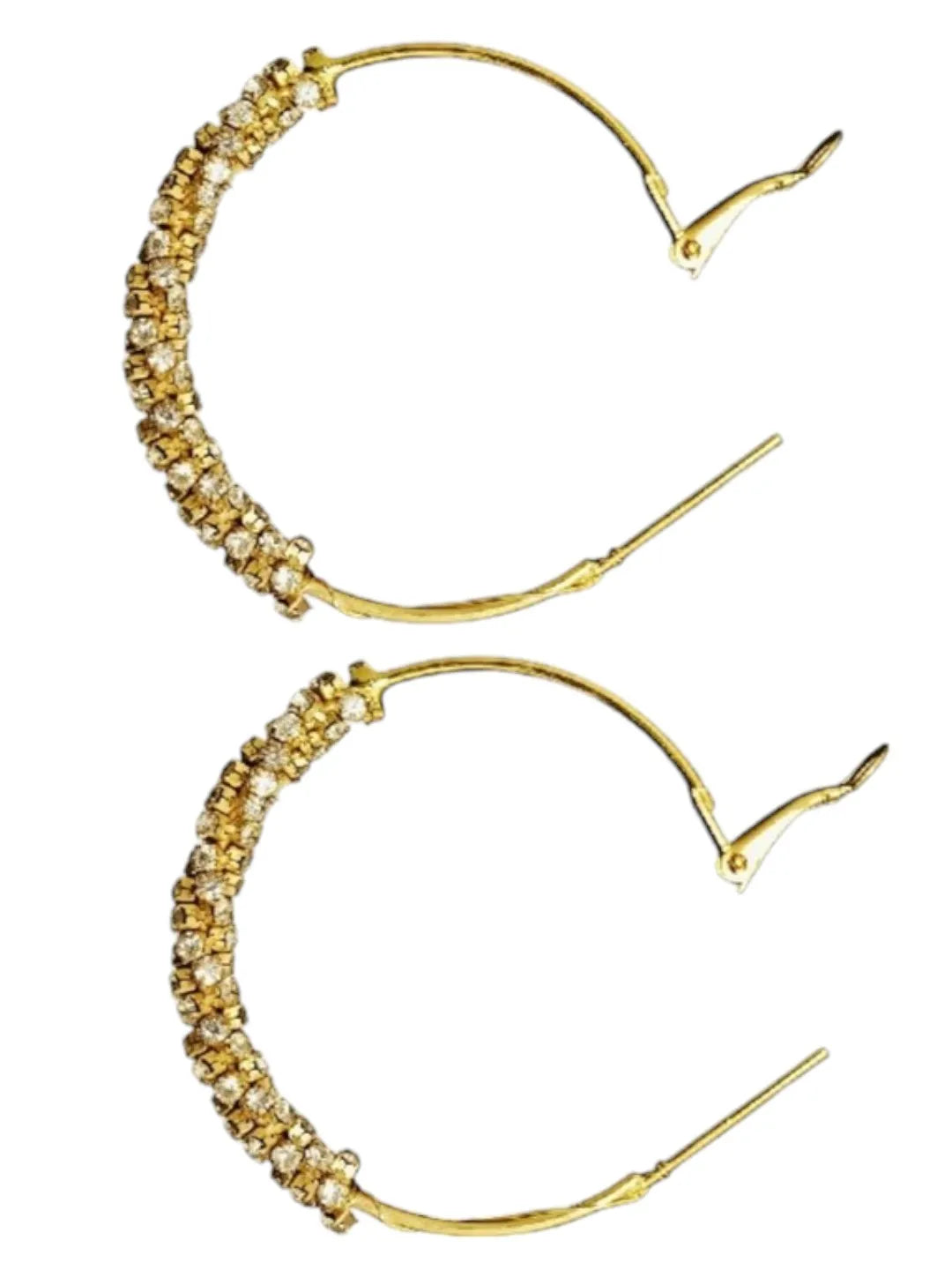 Gold and silver round shaped earrings