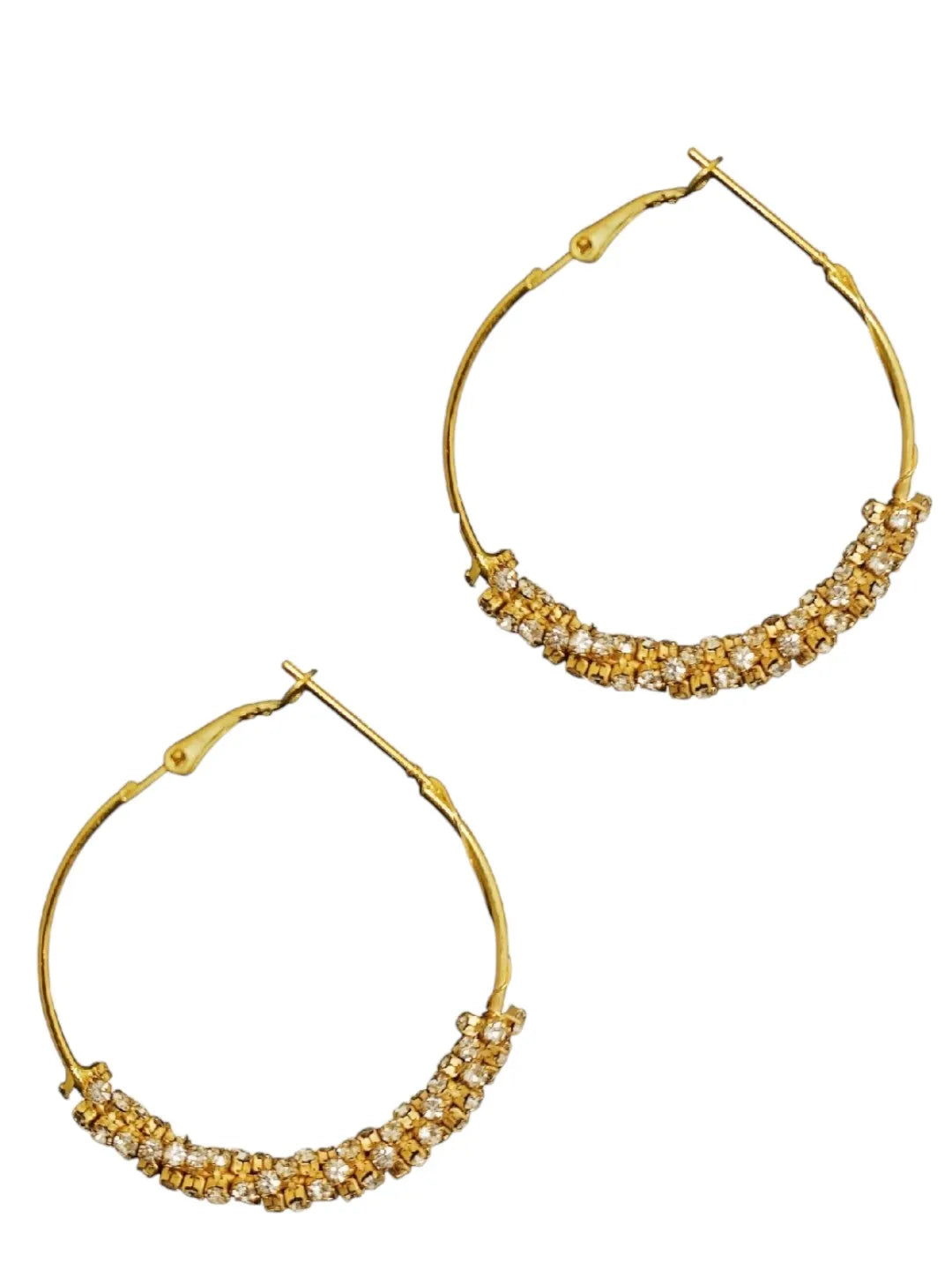 Gold and silver round shaped earrings