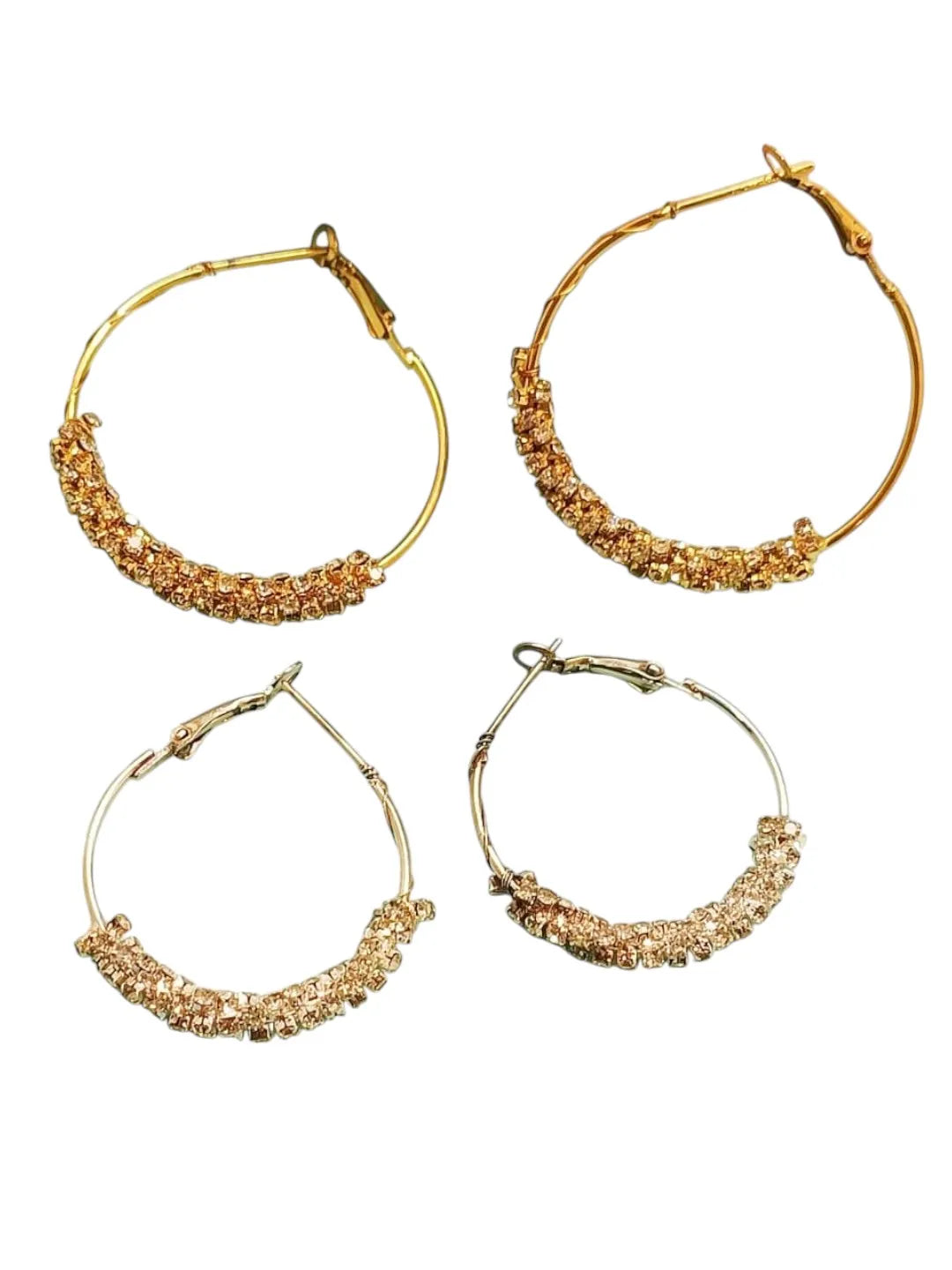 Gold and silver hoop earrings