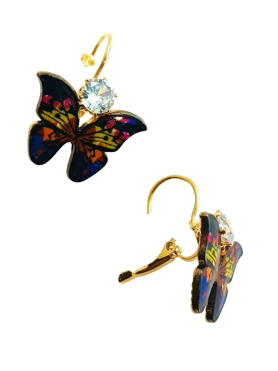 Set of 3 Gold-Plated Vibrant Charm Drop Earrings