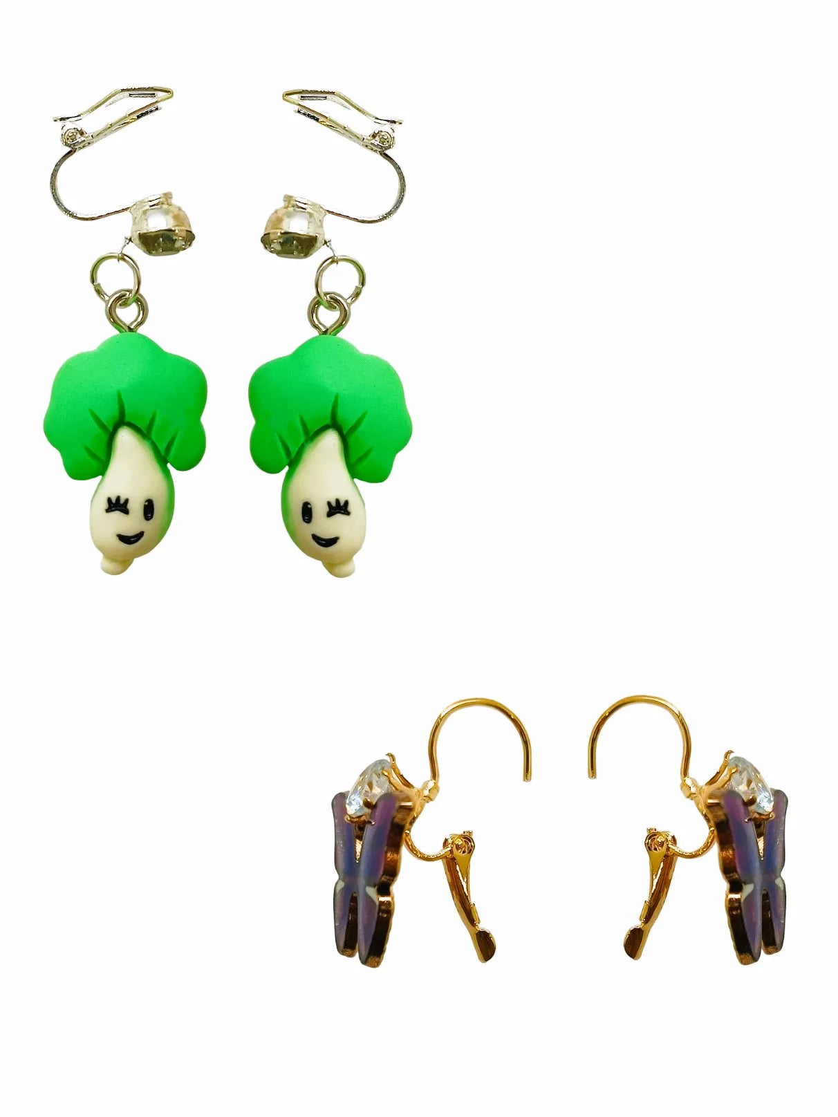 Set of 2 Gold-Plated Playful Drop Earrings