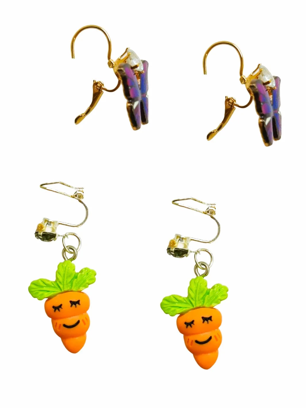 Set of 2 Gold-Plated Nature Drop Earrings