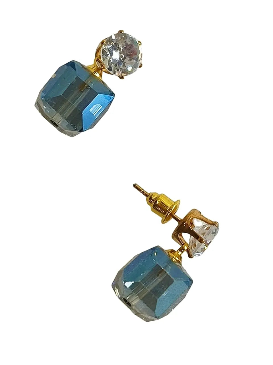 Set Of 3 Silver-Plated Cubic Zirconia Quirky Drop Earrings
