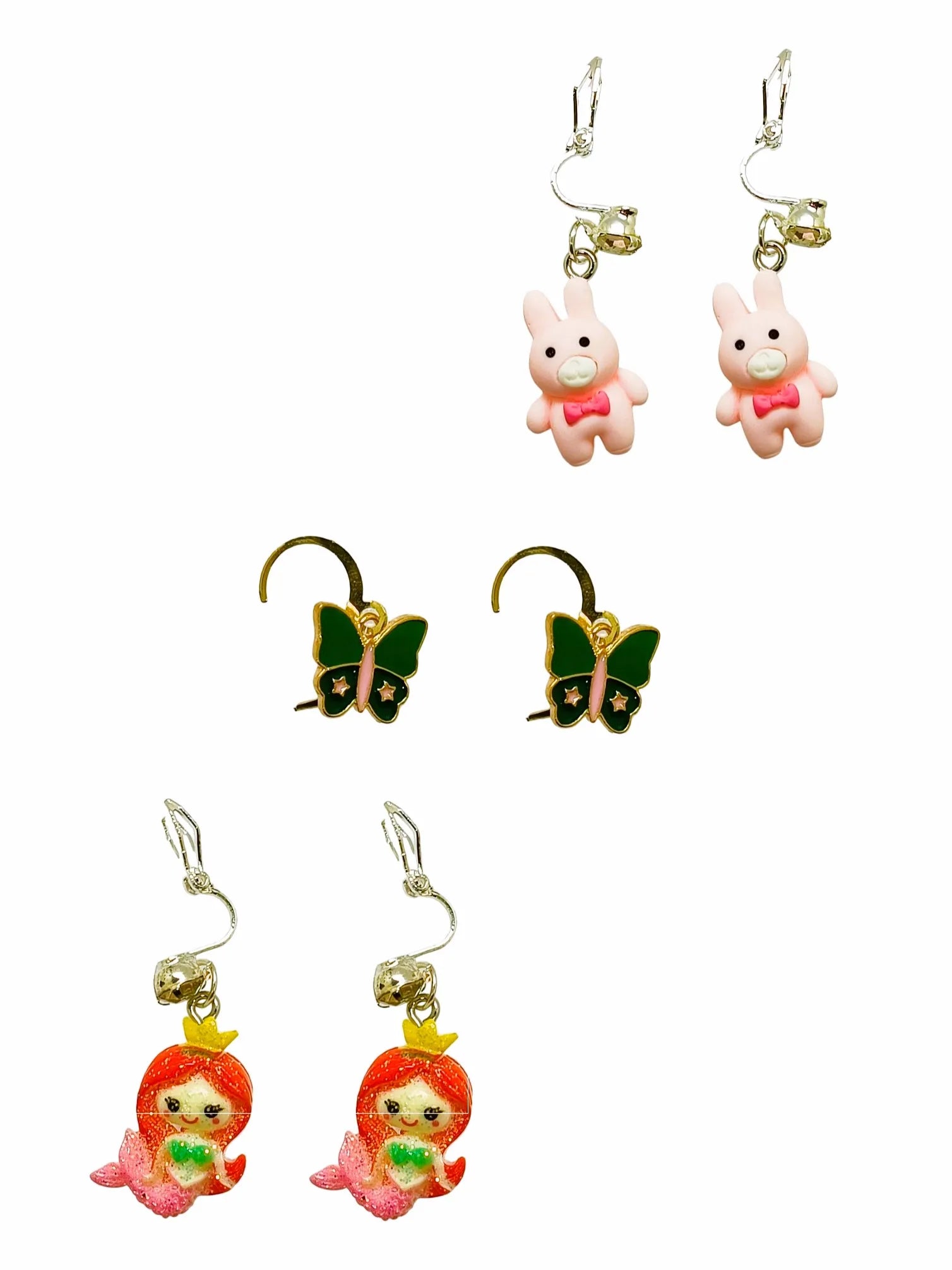 Set Of 3 Quirky Hoop Earrings