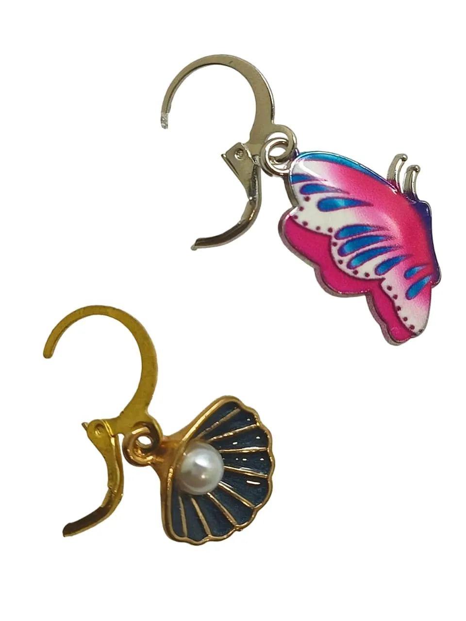 Set Of 3 Gold-Plated Contemporary Drop Earrings