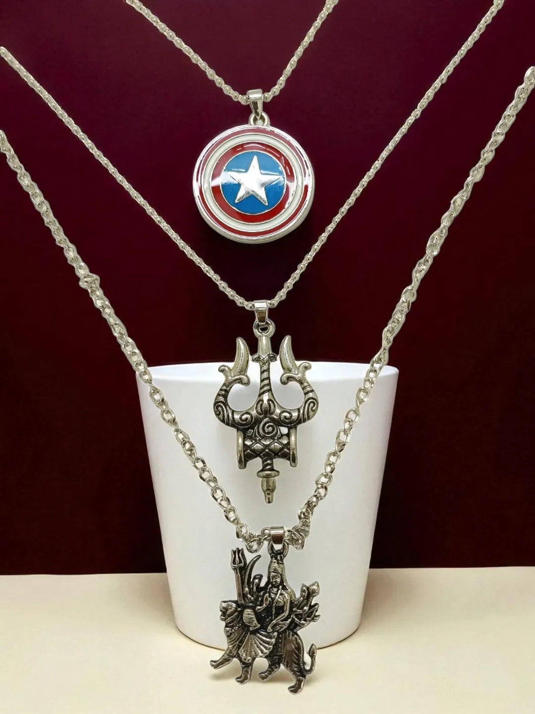 Set Of 3 distinct Mens Pendants