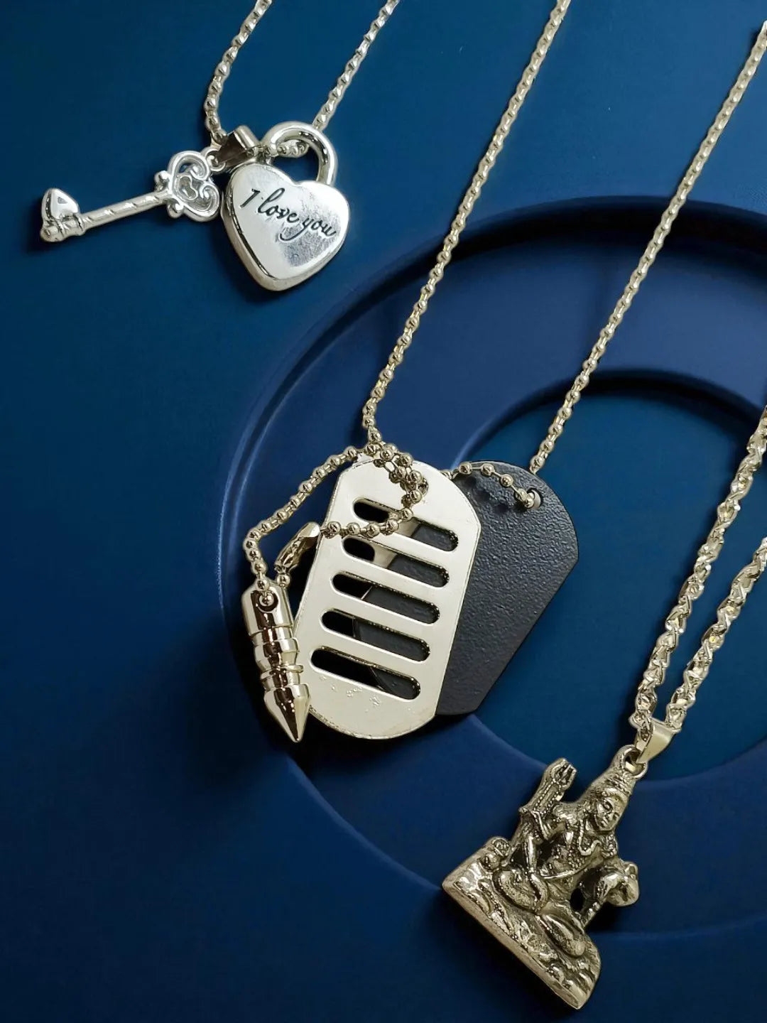 Set Of 3 Mens Tactical-Inspired Charm