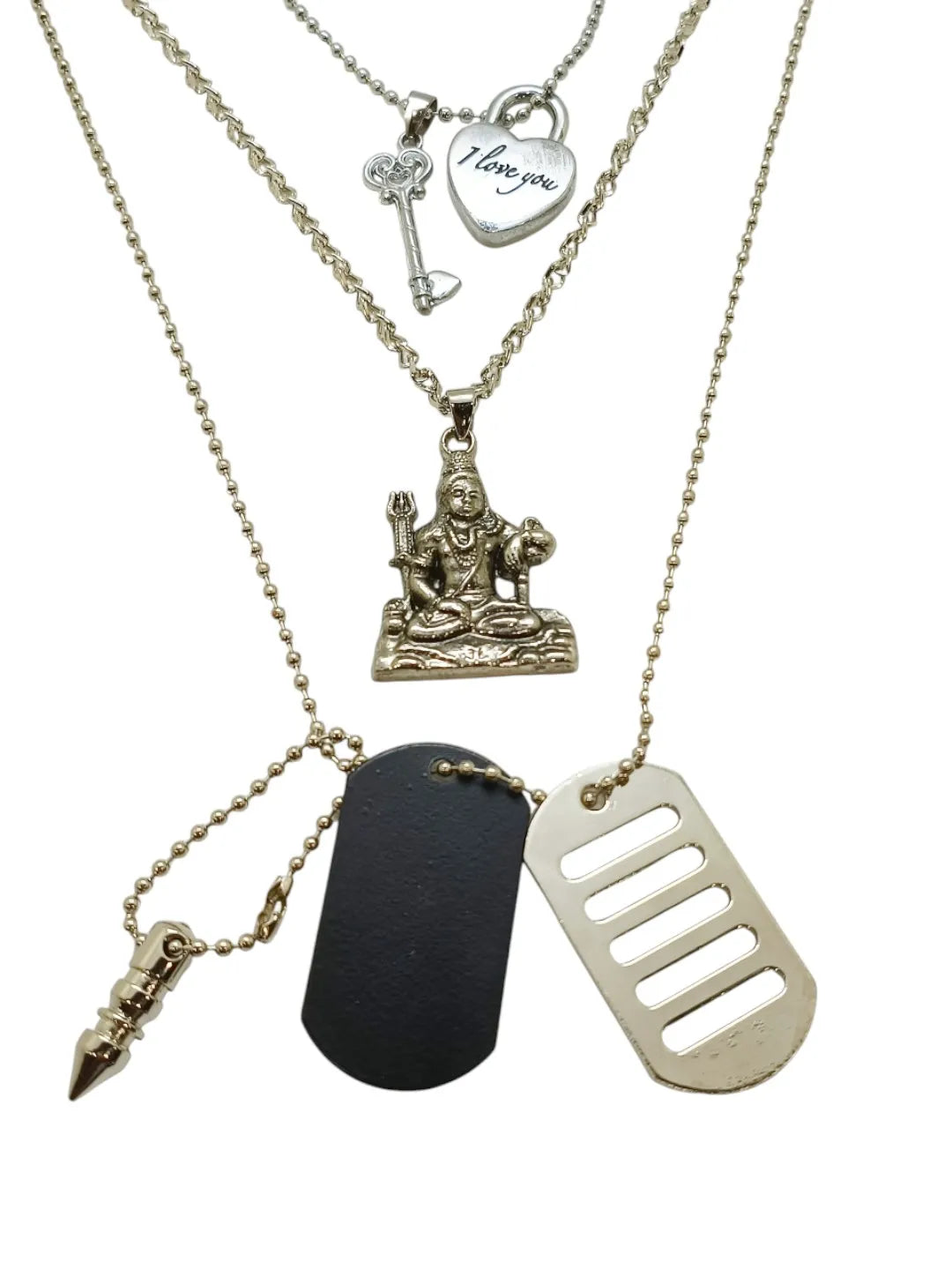 Set Of 3 Mens Tactical-Inspired Charm