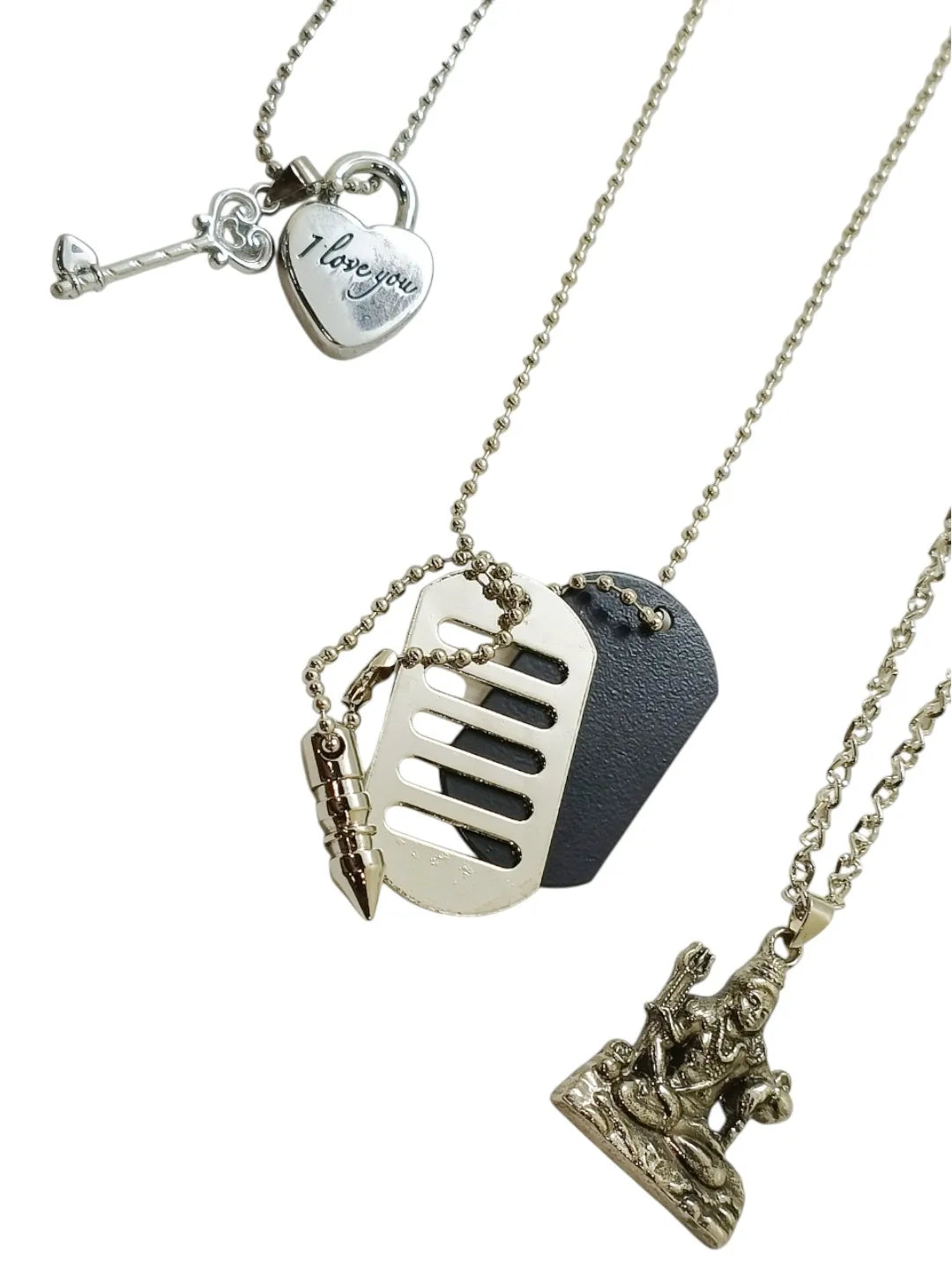 Set Of 3 Mens Tactical-Inspired Charm