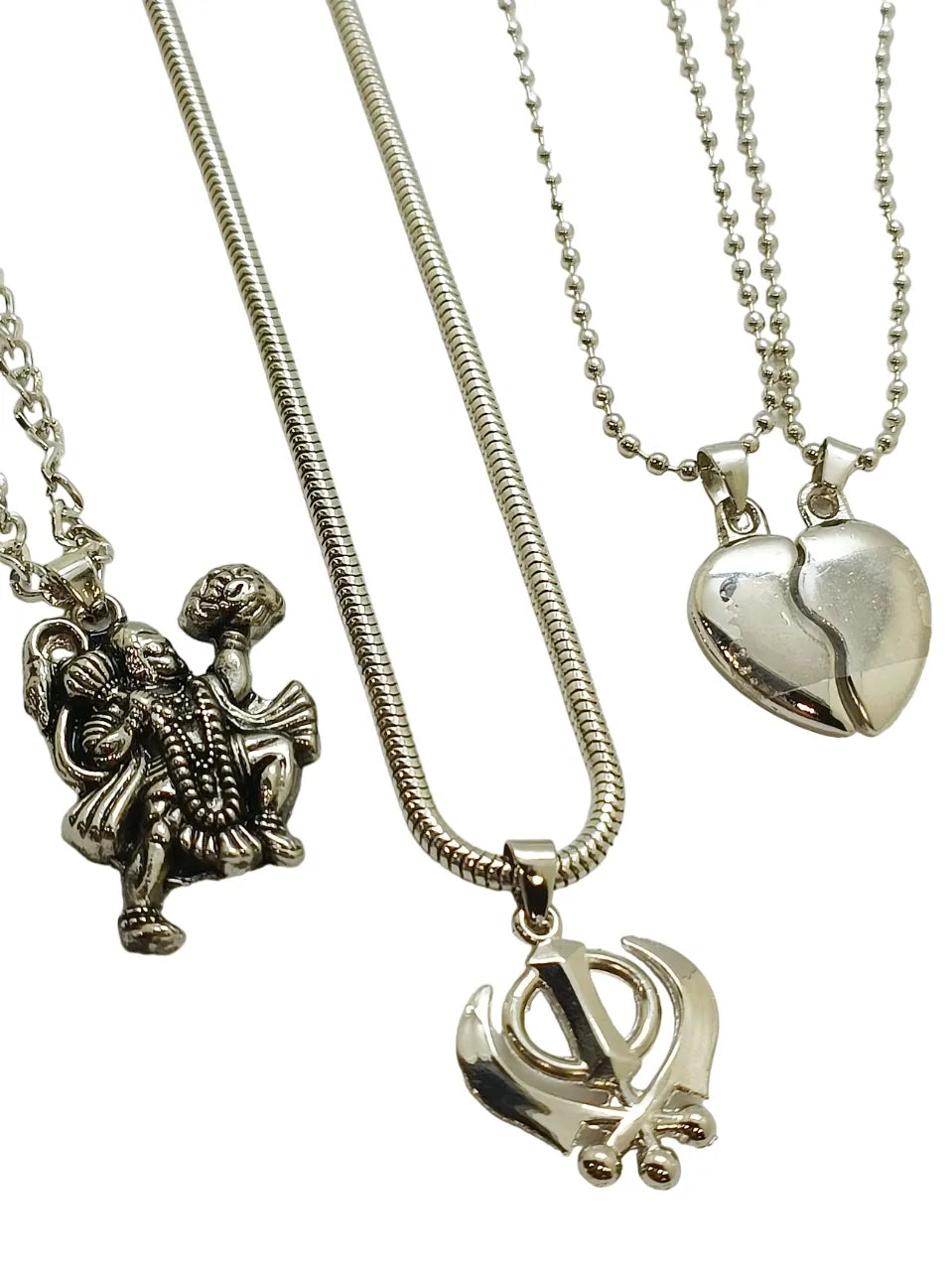 Silver-toned Men's Pendants and Chains