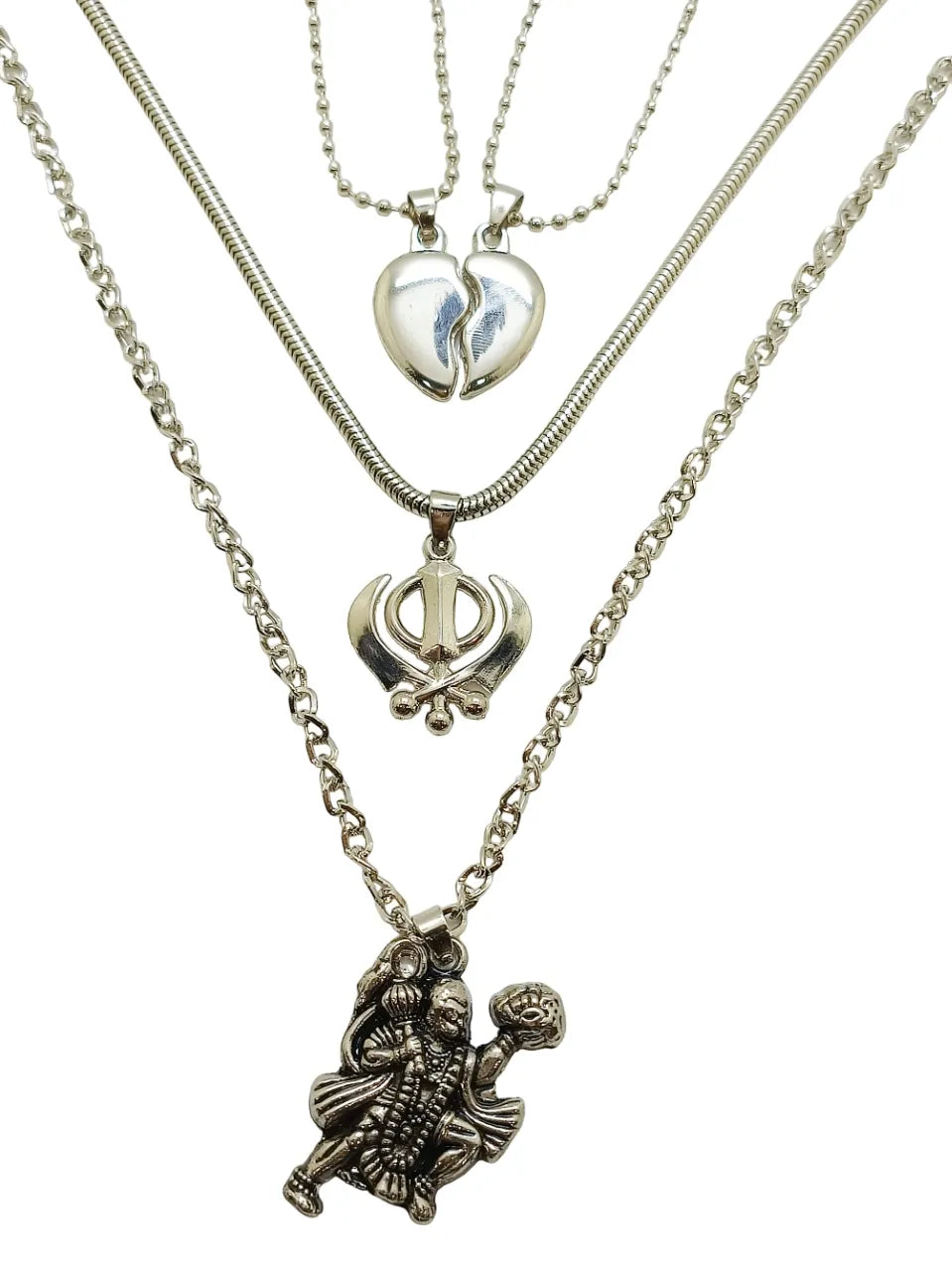 Silver-toned Men's Pendants and Chains