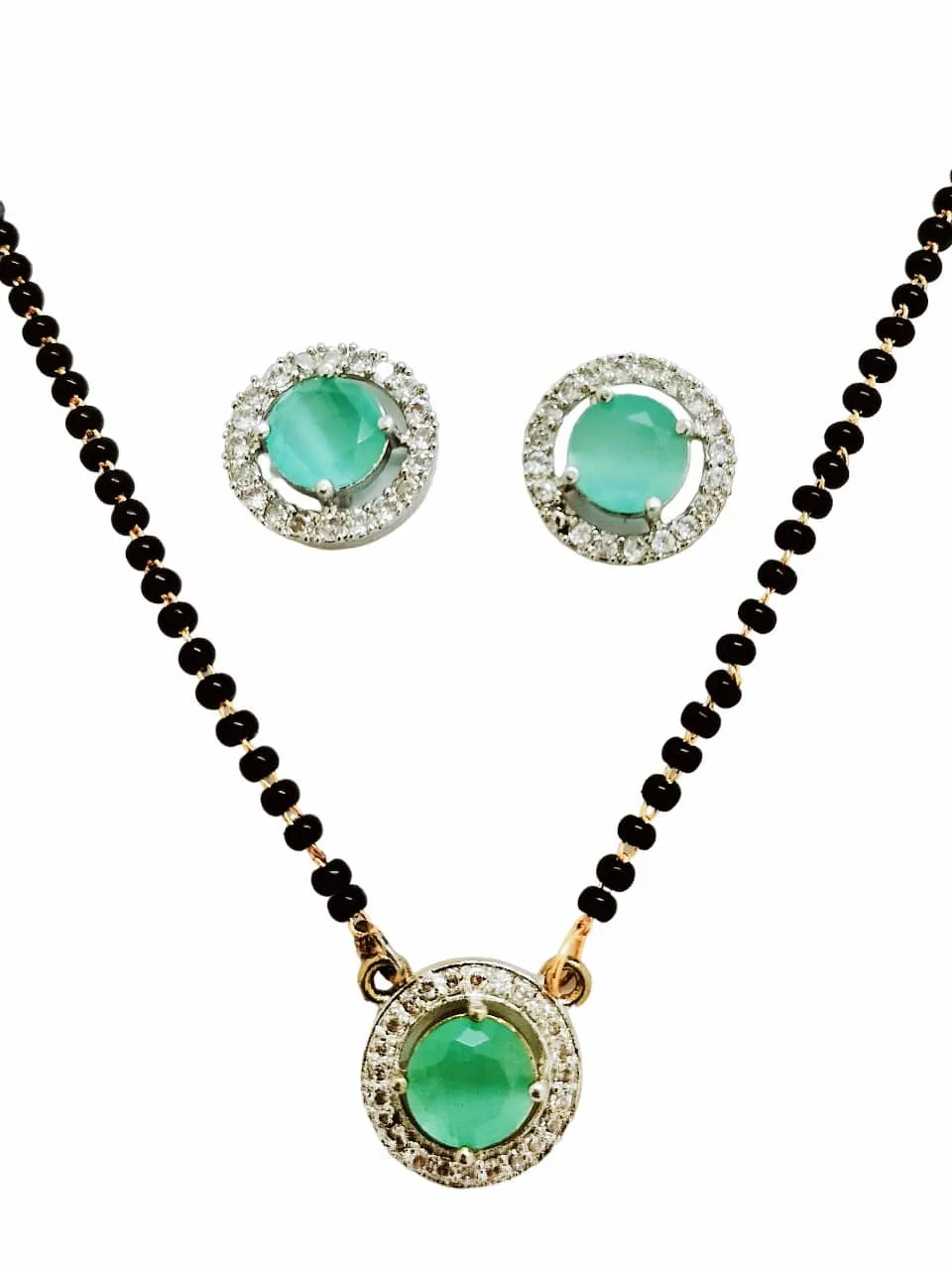 Set of 2 Gold-Plated American Diamond Studded