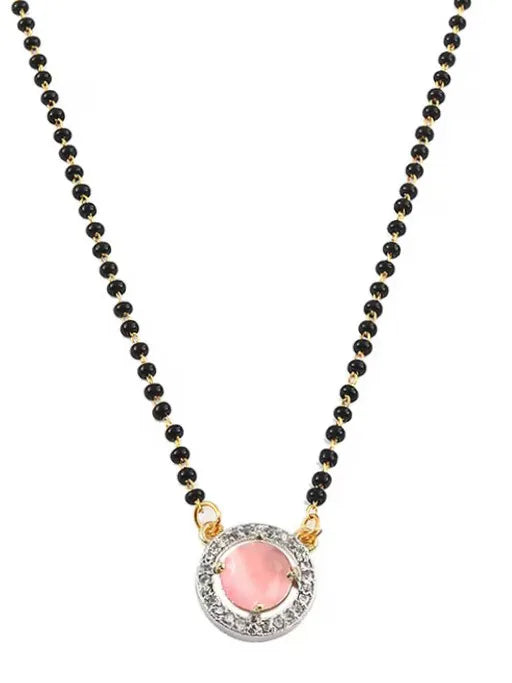 Set of 2 Gold-Plated American Diamond Studded Mangalsutras