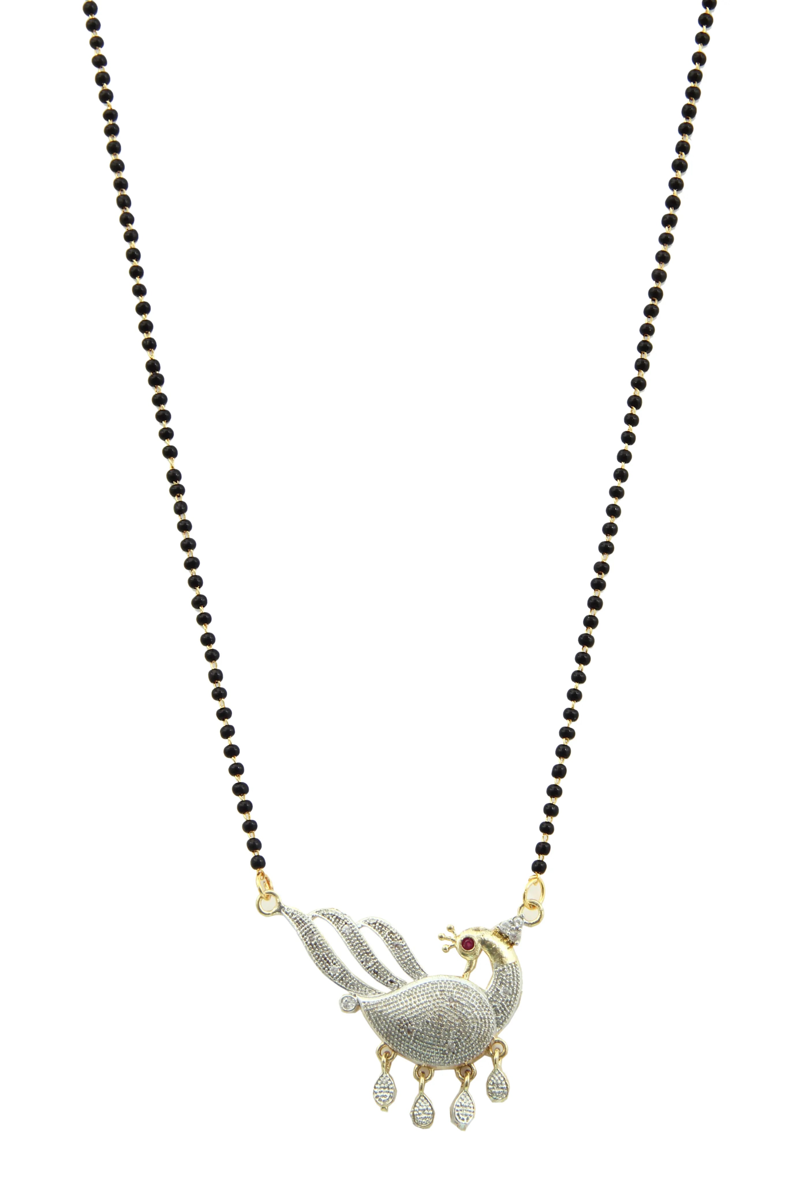 Set of 3 Gold-Plated AD Studded Mangalsutras