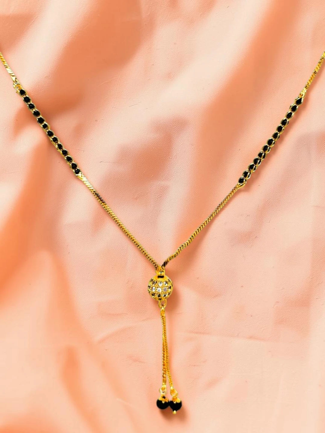 Set Of 3 Gold-Plated Long Mangalsutra Set