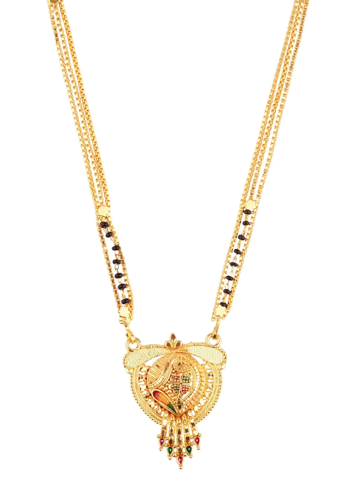 Set of 3 Gold-Plated Beaded Mangalsutras