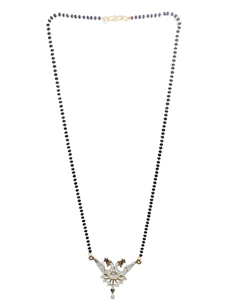 Set of 3 Gold Plated Artificial Stones & Beads Mangalsutra