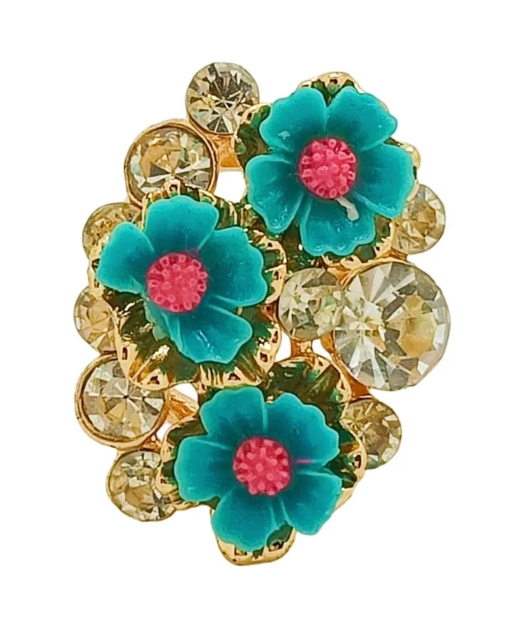 Set of 2 Gold-Plated CZ-Studded Finger Ring