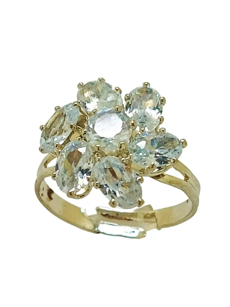 Set Of 4 Silver-Plated Crystal Stone Studded Rings