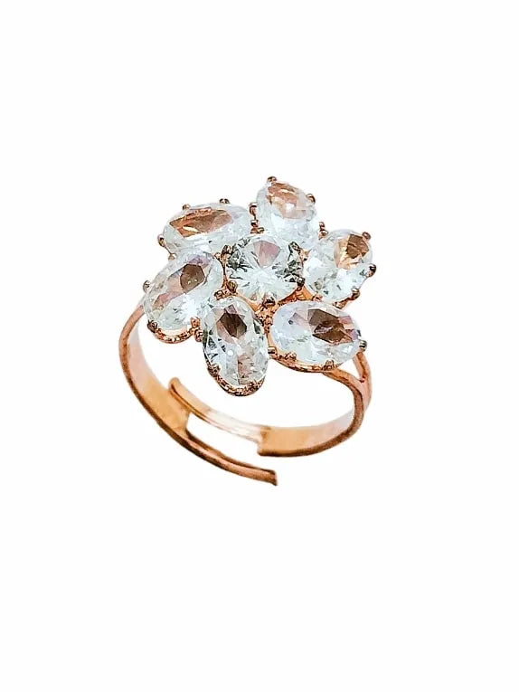 Set Of 4 Rose Gold Adjustable Finger Ring