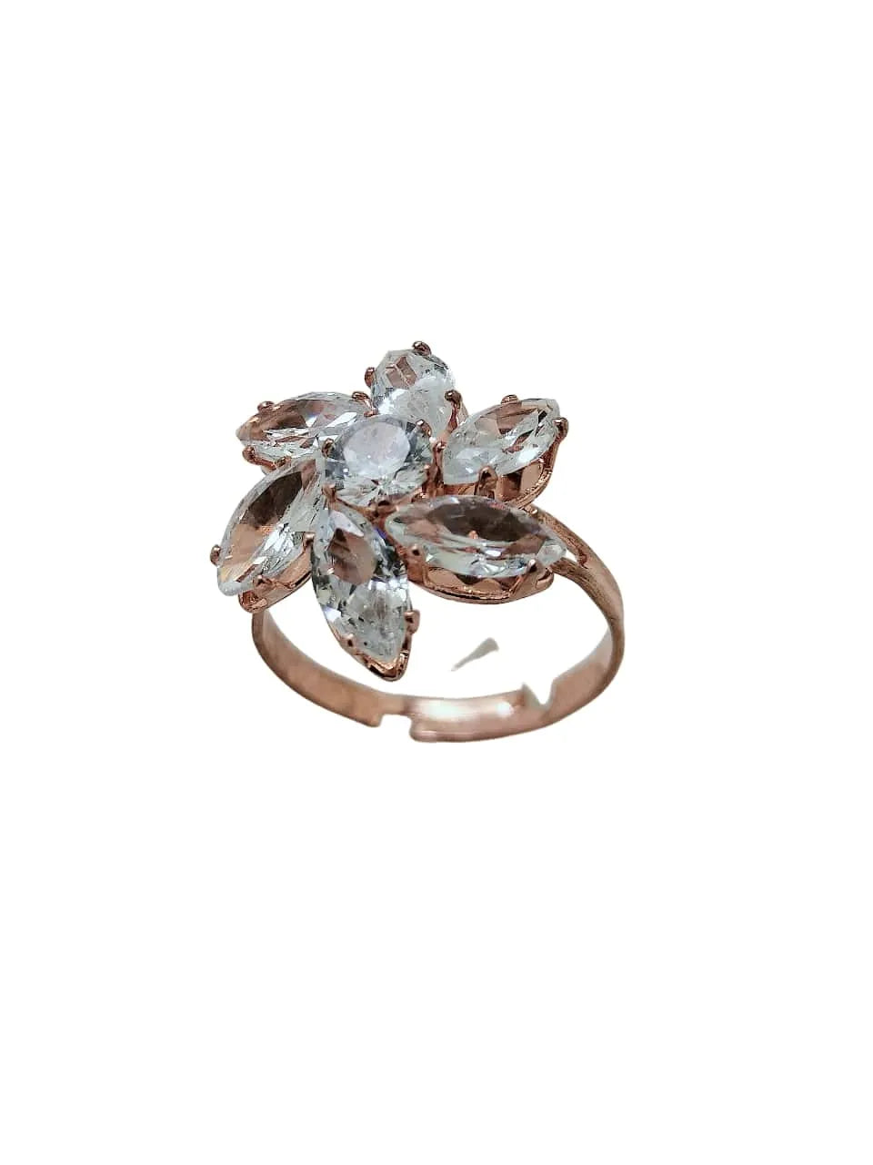 Set Of 4 Rose Gold with Crystal Purple Color Ring