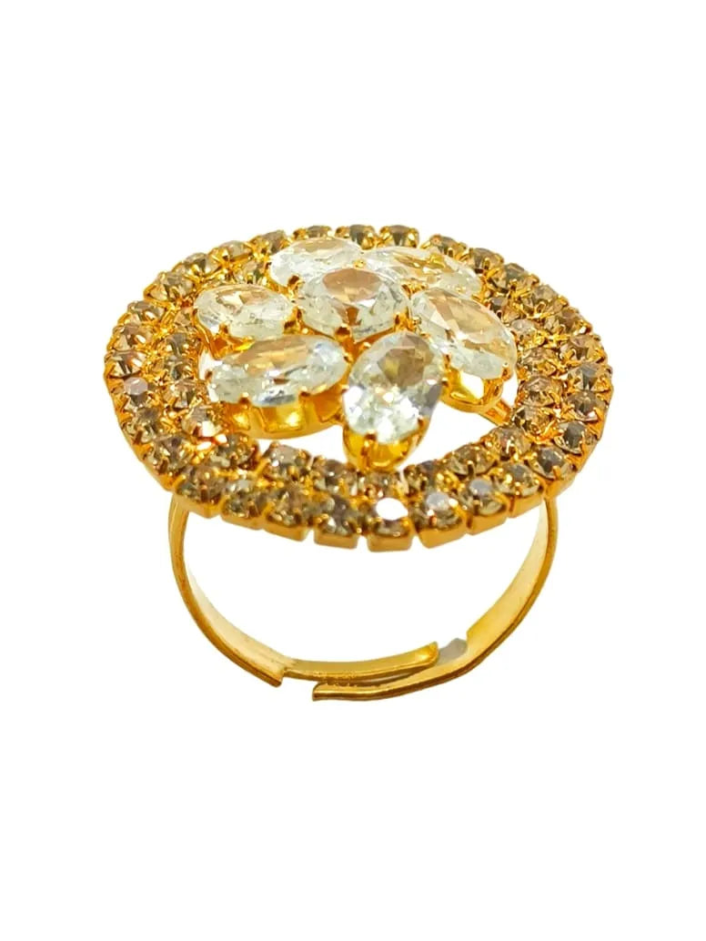 Set Of 4 Stone & Kundan Studded Rings